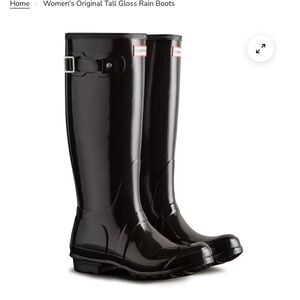 Hunter Women's Glossy Black Tall Rain Boots